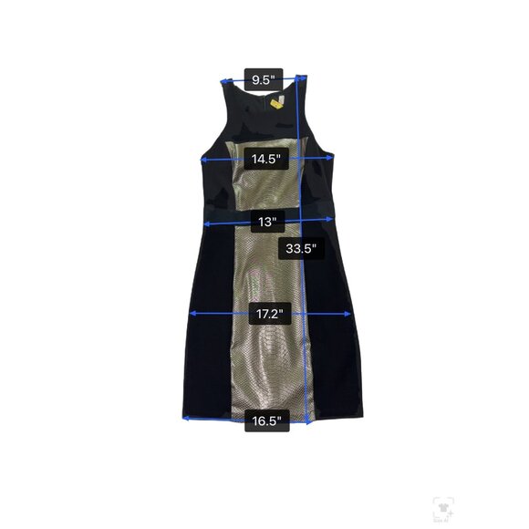 Bailey 44 Womens Black & Gold Faux Snakeskin Bodycon Sleeveless Mini Dress Size - Picture 9 of 10